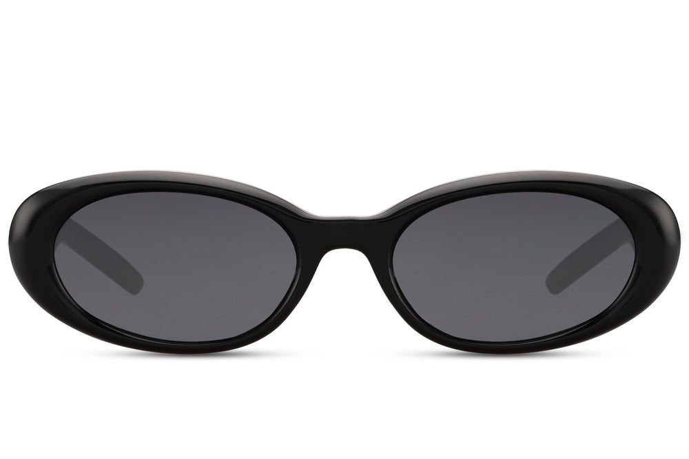 Sunbee DANI juodi ovalūs akiniai nuo saulės – priekis