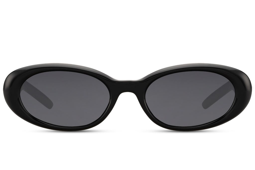 Sunbee DANI juodi ovalūs akiniai nuo saulės – priekis