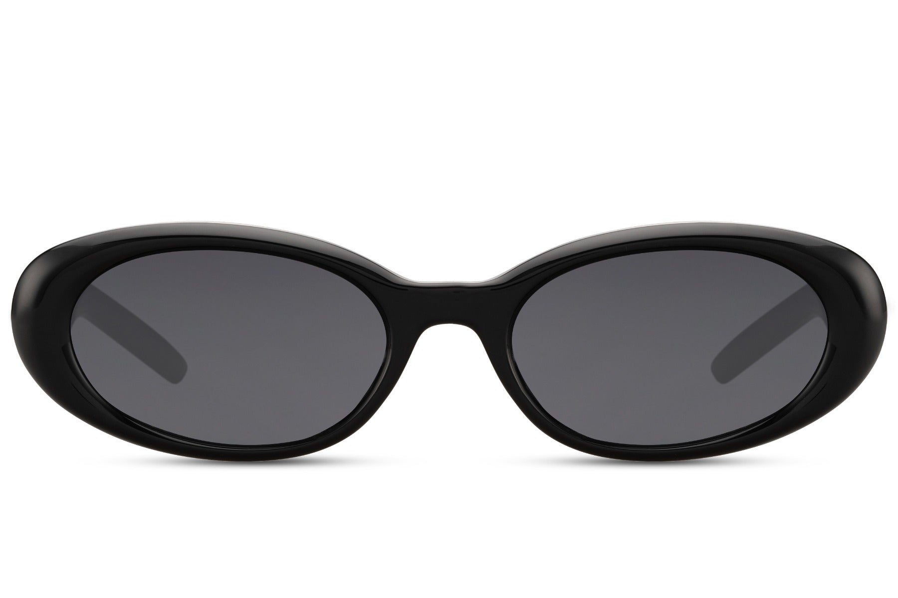 Sunbee DANI juodi ovalūs akiniai nuo saulės – priekis