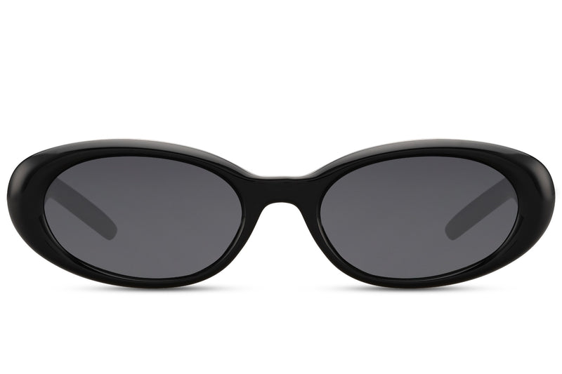 Sunbee DANI juodi ovalūs akiniai nuo saulės – priekis