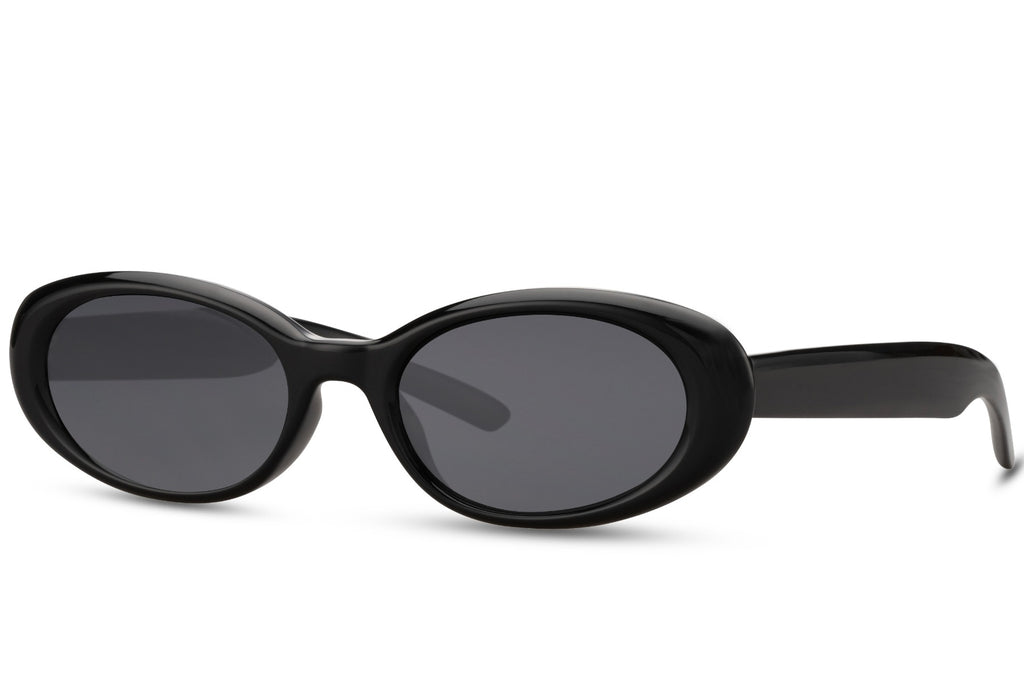 Sunbee DANI juodi ovalūs akiniai nuo saulės – šoninis kampas