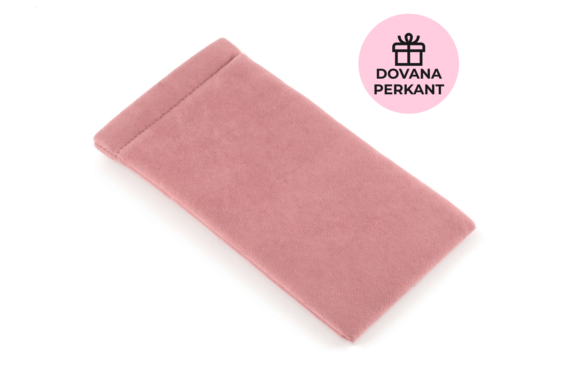 Pink pouch on a white background with 'Dovana Perkant'