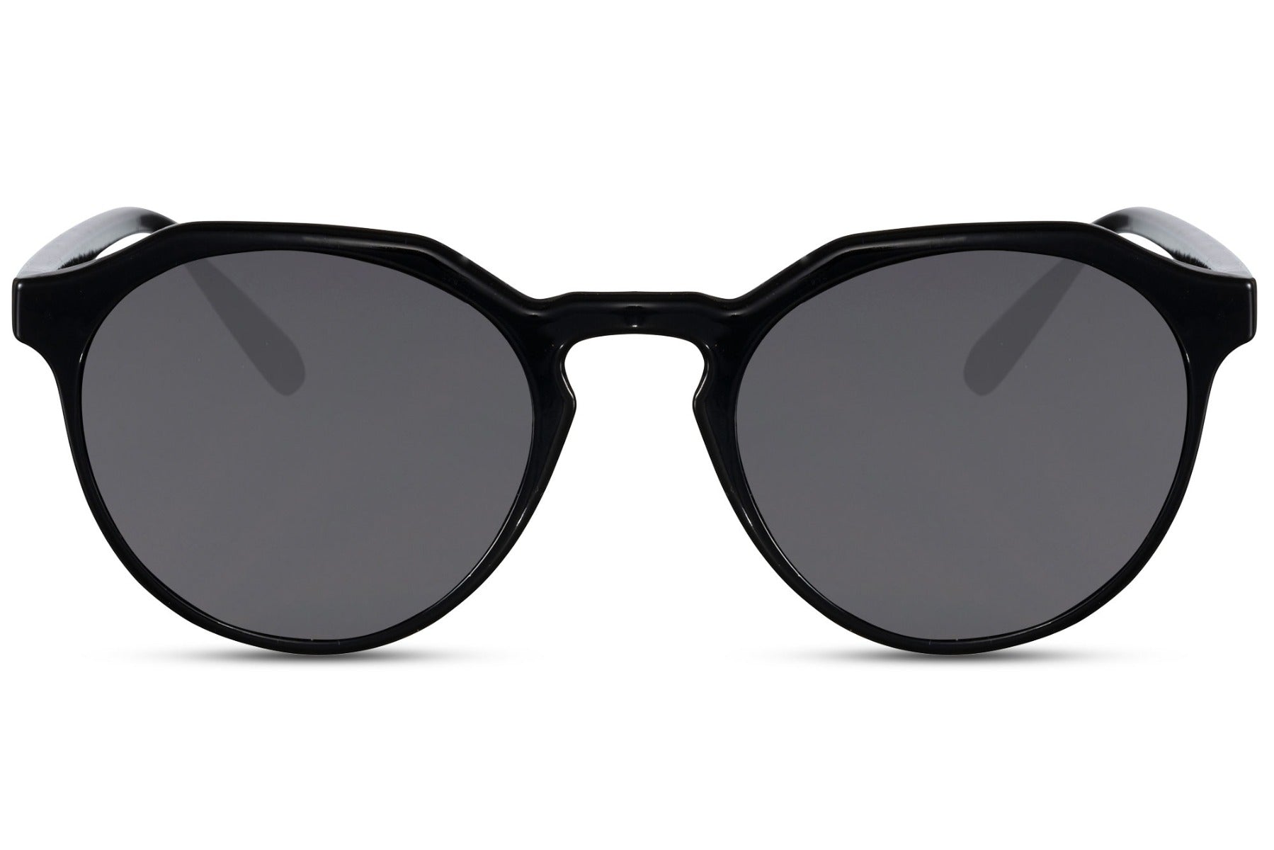 Sunbee LUKI juodi apvalūs akiniai nuo saulės – priekis