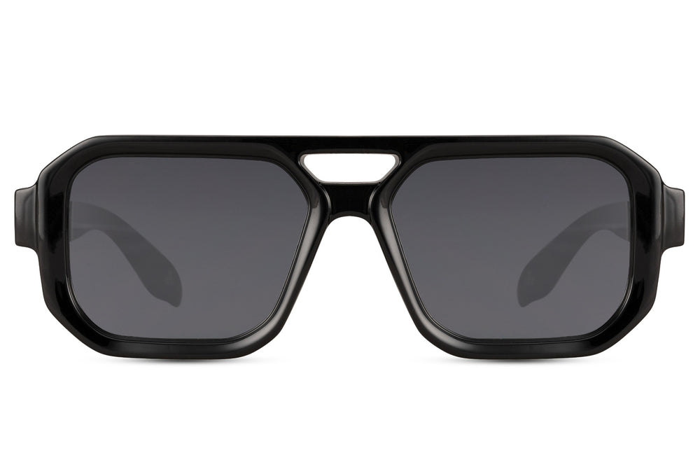 Sunbee RAGI juodi retro stiliaus akiniai nuo saulės – priekis Juoda Black