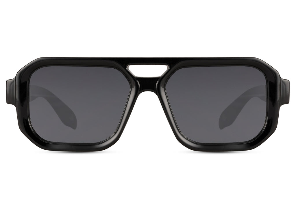Sunbee RAGI juodi retro stiliaus akiniai nuo saulės – priekis Juoda Black