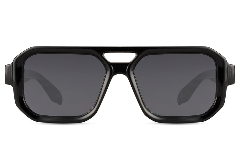 Sunbee RAGI juodi retro stiliaus akiniai nuo saulės – priekis Juoda Black