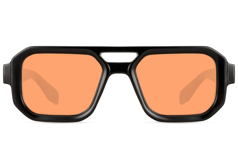 Sunbee RAGI juodi akiniai su oranžiniais lęšiais – priekis Oranžinė Orange