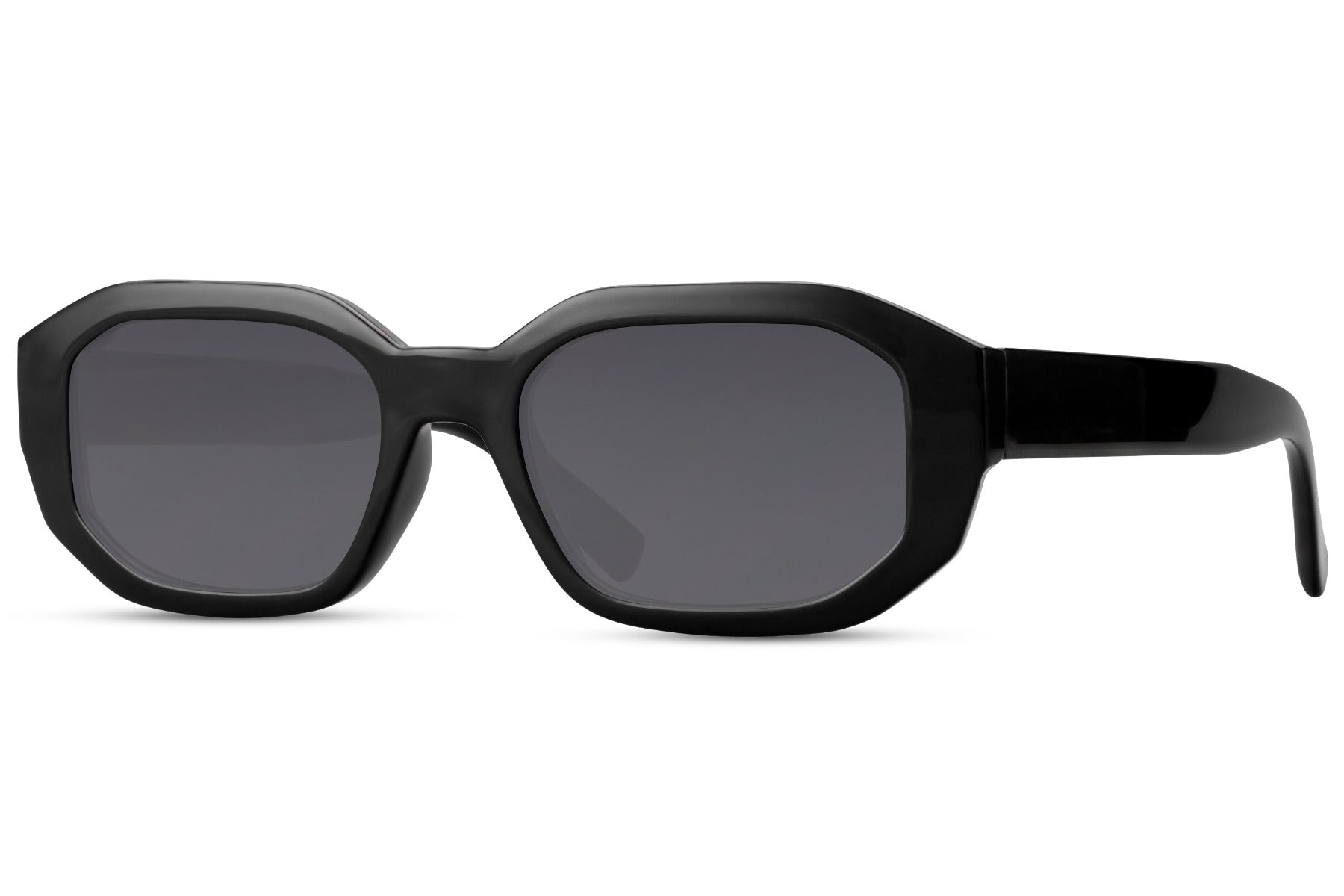 Saulės akiniai SUNI – šonas, modernus dizainas, juodi rėmeliai Black