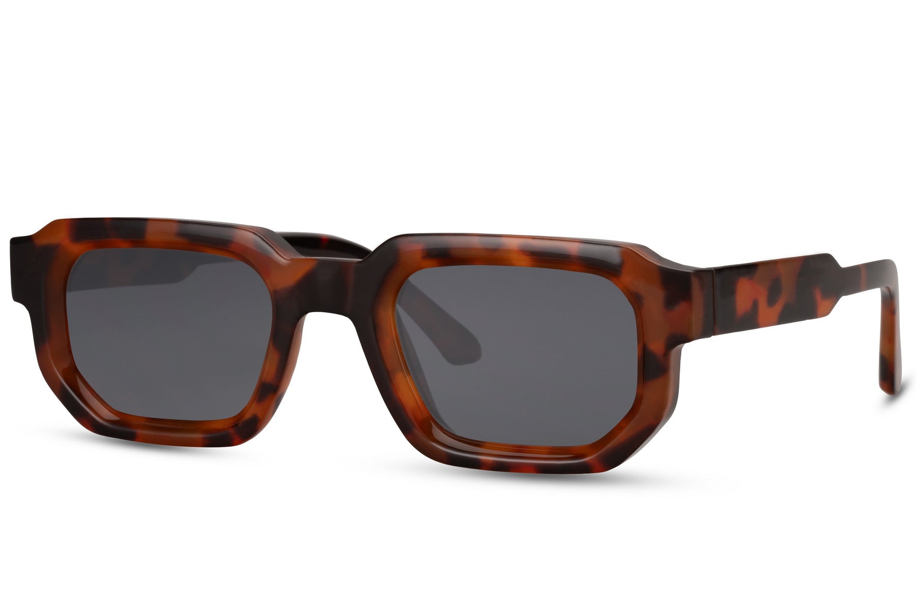 Sunbee TANN rudi stačiakampiai akiniai nuo saulės – šoninis kampas Tortoiseshell tamsi Tortoiseshell dark