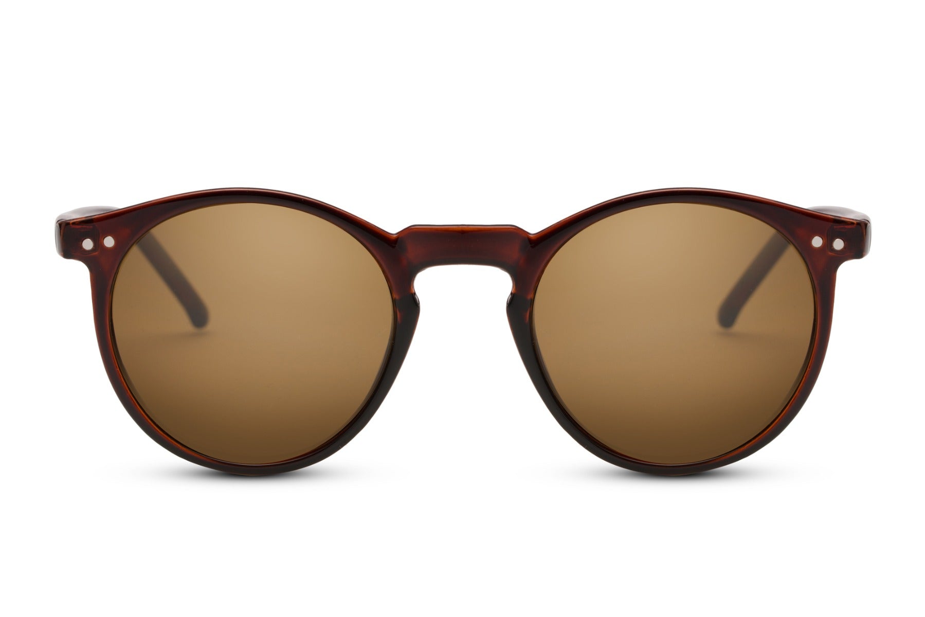 Sunbee TARU rudi apvalūs akiniai nuo saulės – vaizdas iš priekio 
Šviesiai ruda Light brown
