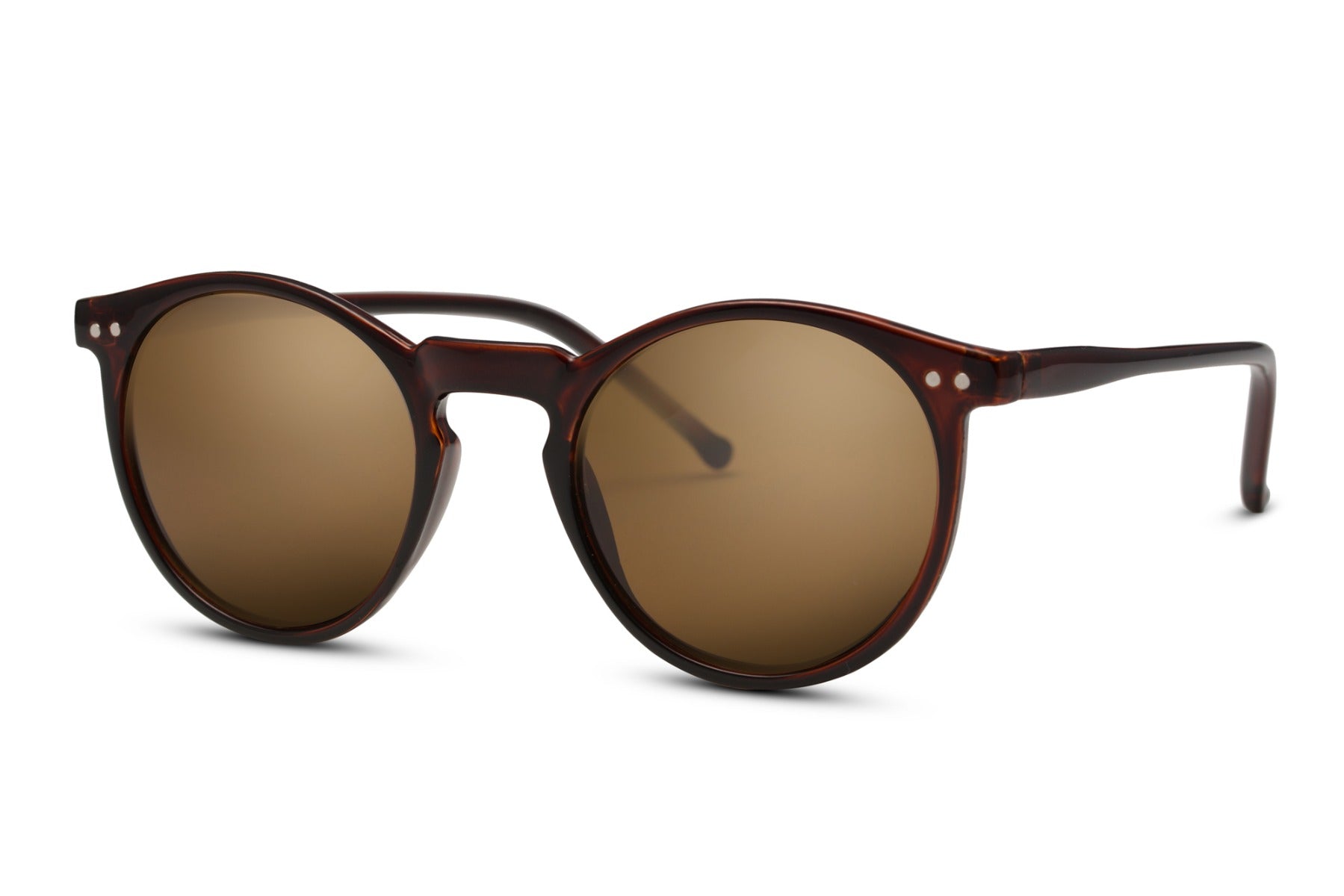 Sunbee TARU rudi apvalūs akiniai nuo saulės – šoninis kampas 
Šviesiai ruda Light brown