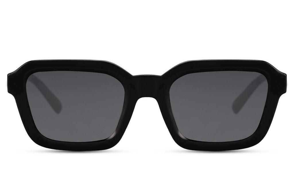 Sunbee VUNU juodi kvadratiniai akiniai nuo saulės – priekis Juoda Black