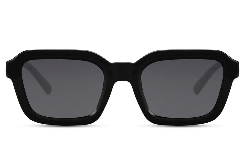 Sunbee VUNU juodi kvadratiniai akiniai nuo saulės – priekis Juoda Black