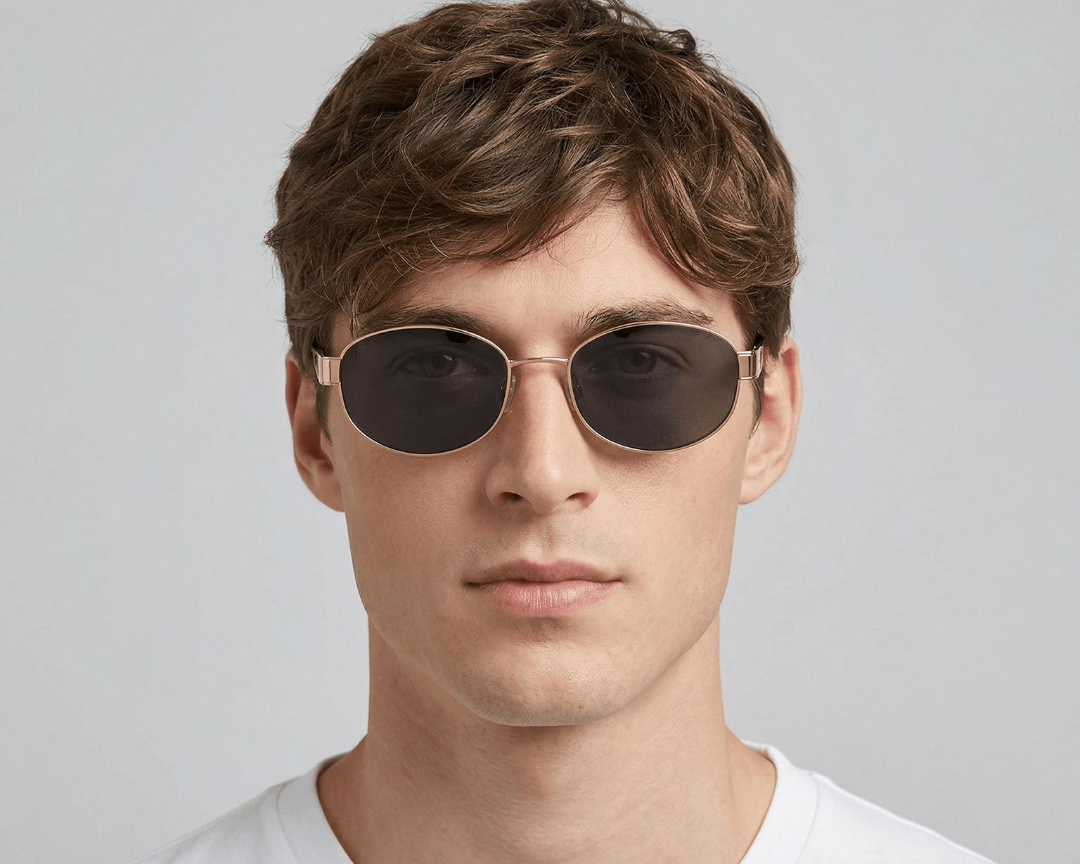 Man wearing sunglasses with a plain background